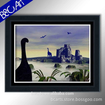 Handmade 100% cotton vintage dinosaurs canvas painting supplier